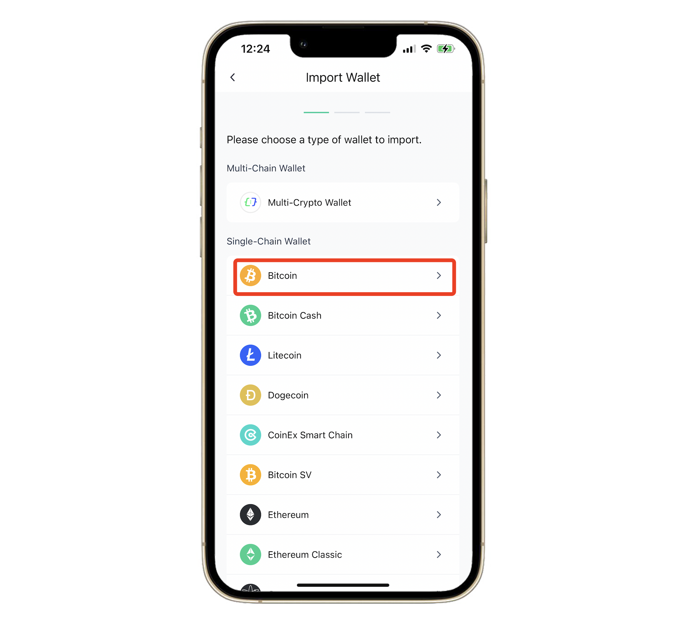 How to import a single-crypto wallet – CoinEx Wallet