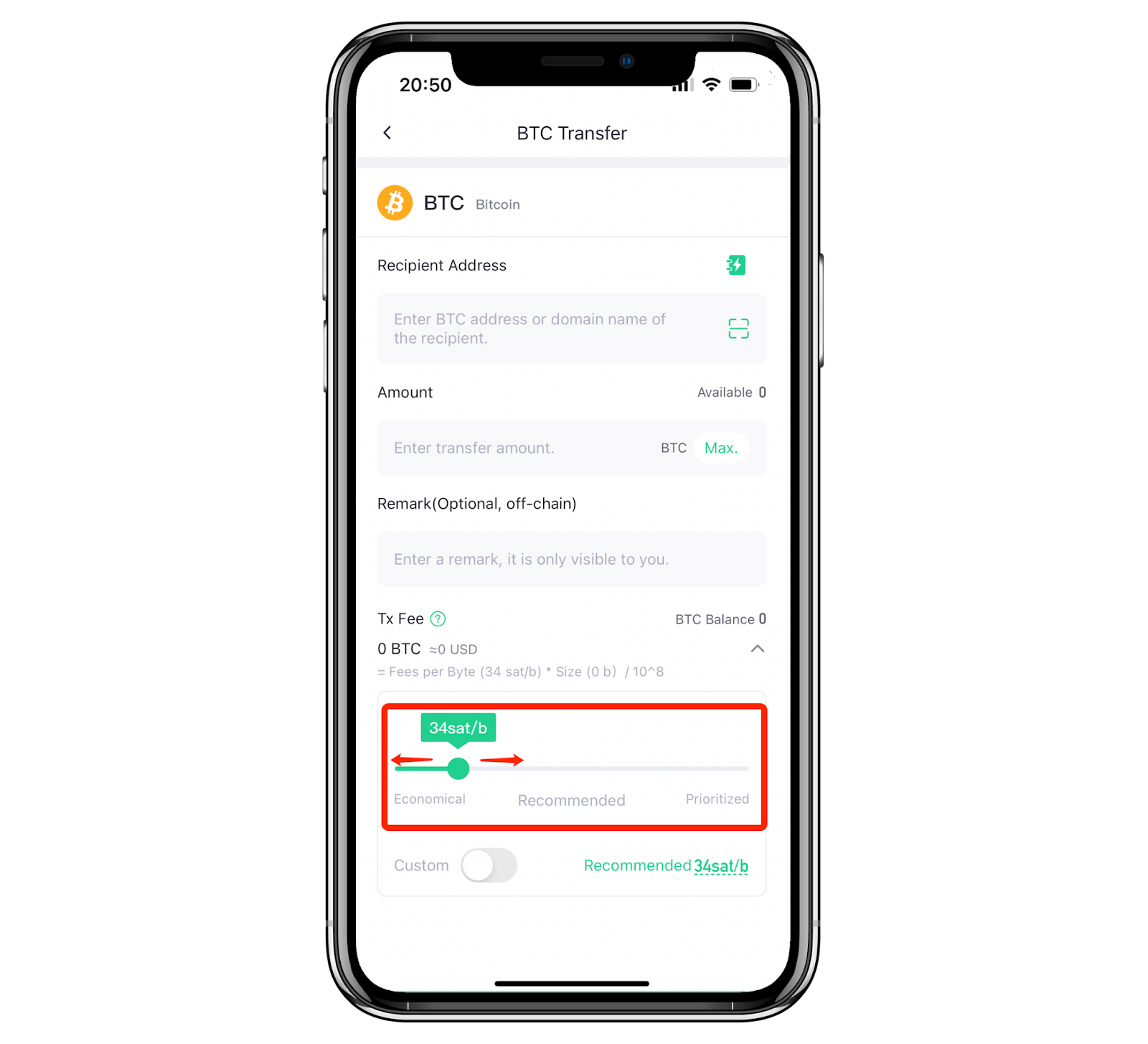 How to adjust transaction fees – CoinEx Wallet